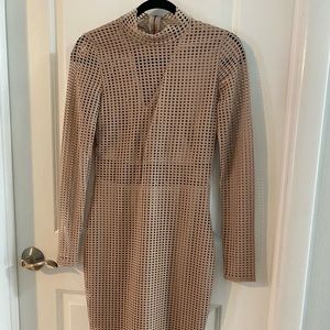 Beige Body Fit Dress- Medium